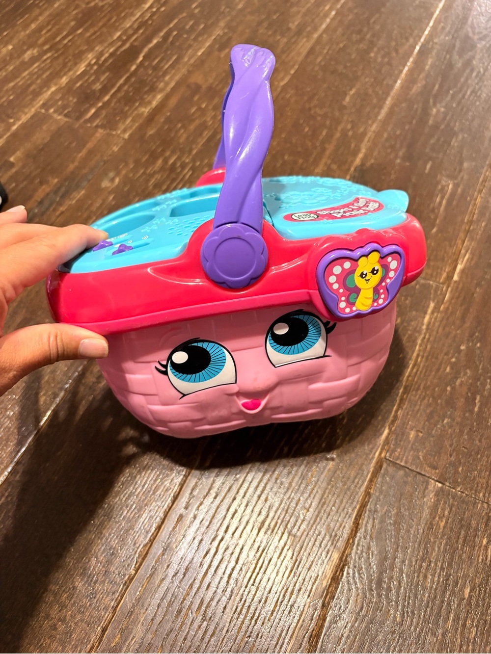 Pink Playful Toy Basket with Purple Handle - Kids Toys